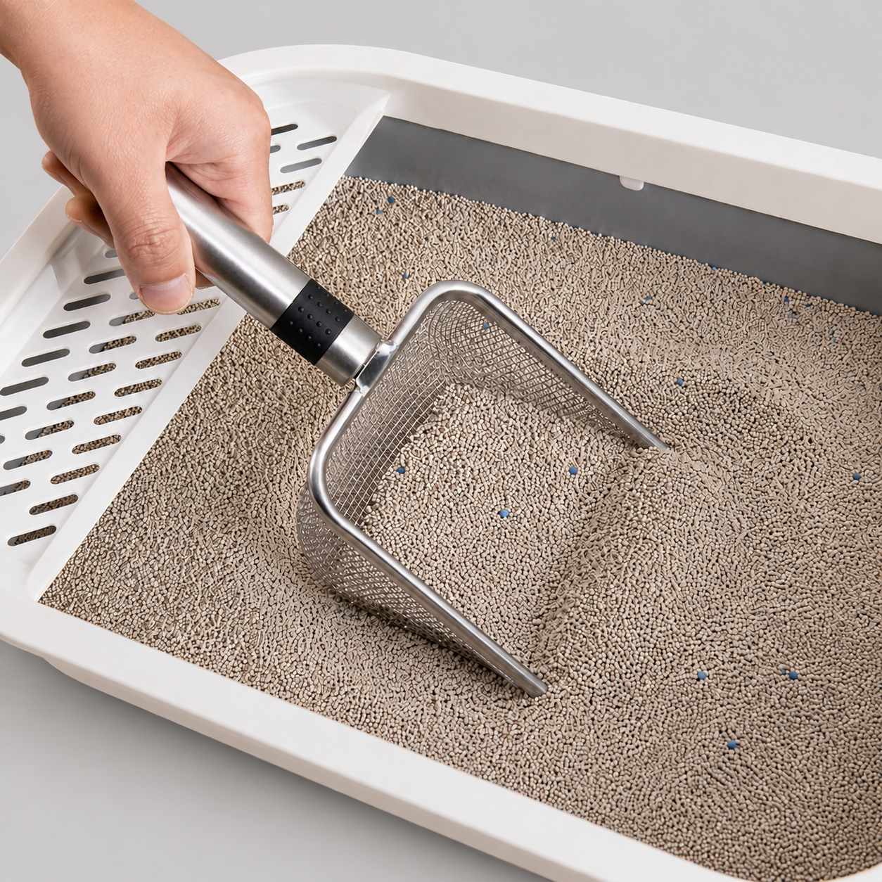 Stainless Steel Fine Mesh Cat Litter Scoop