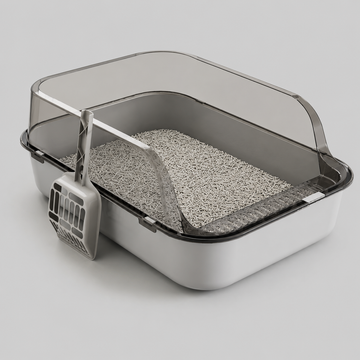 Semi-Enclosed Cat Litter Box